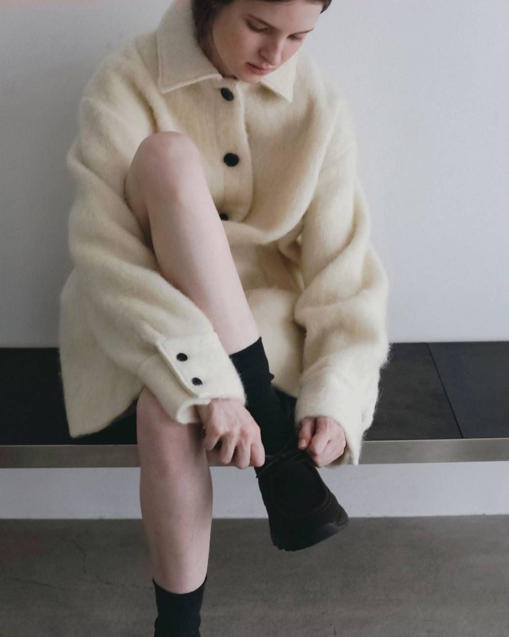 シャギーオーバージャケット (アイボリー) Shaggy Over Jacket (Ivory) / 26AW 【6月29日まで期間限定予約】
