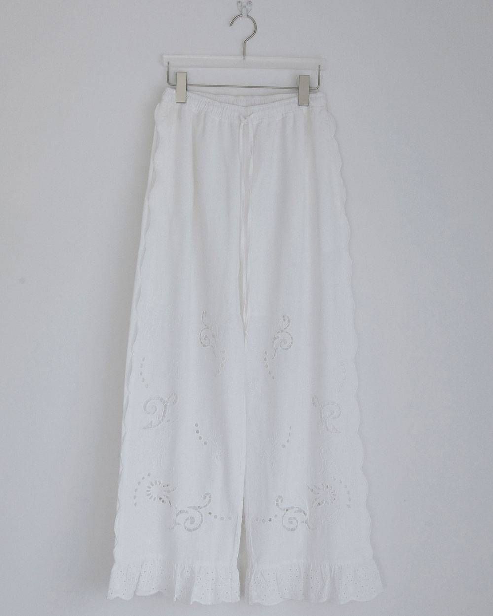 カットワーク レースパンツ (ホワイト) Cutwork Lace Pants (White) / 27SS