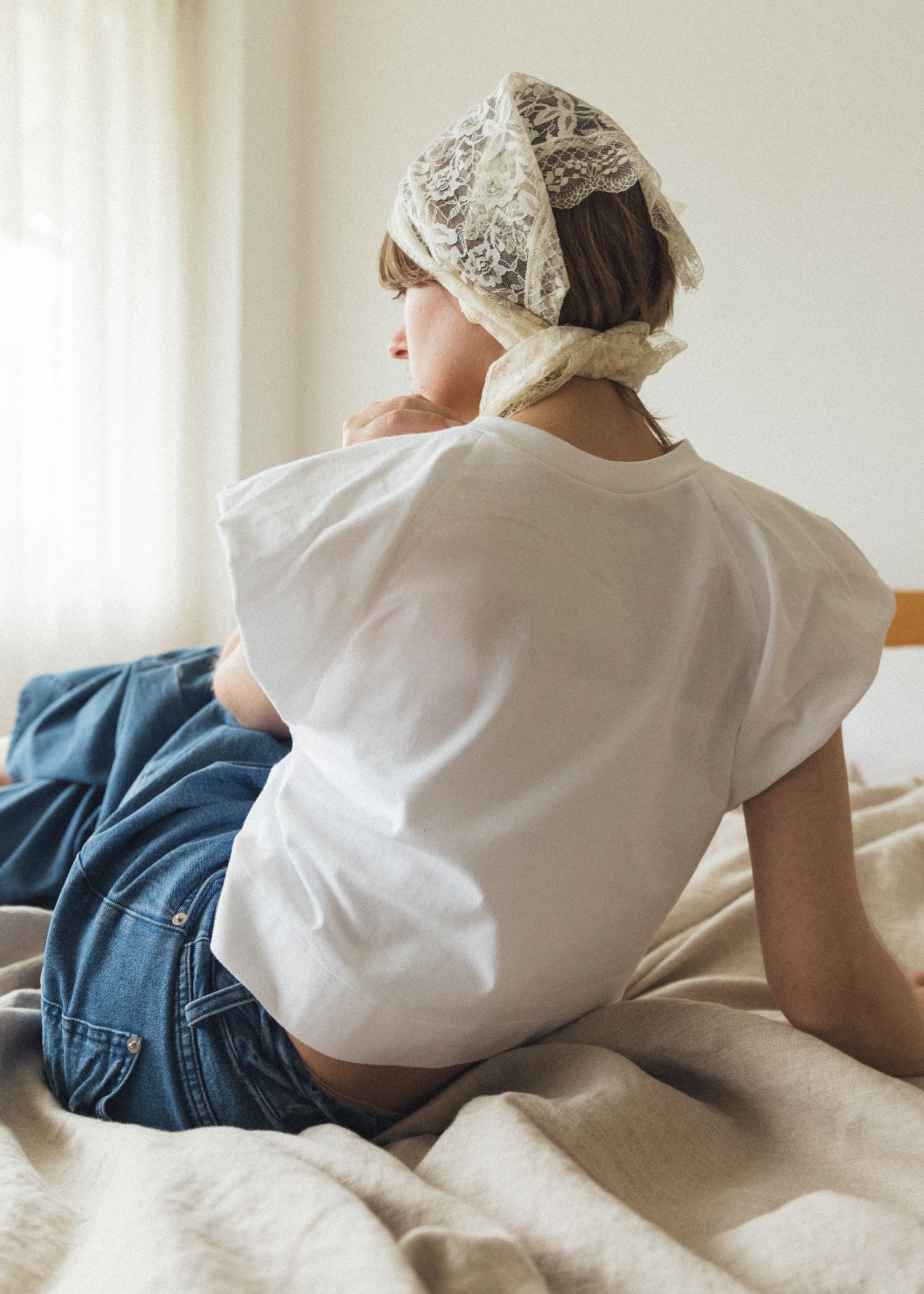 【Hanesコラボ】【2色セット】【Sサイズ】2P BEEFY-T balloon sleeve tops (White&Black) / ヘインズコラボ バルーンスリーブTシャツ (ホワイト&ブラック) / 26SS