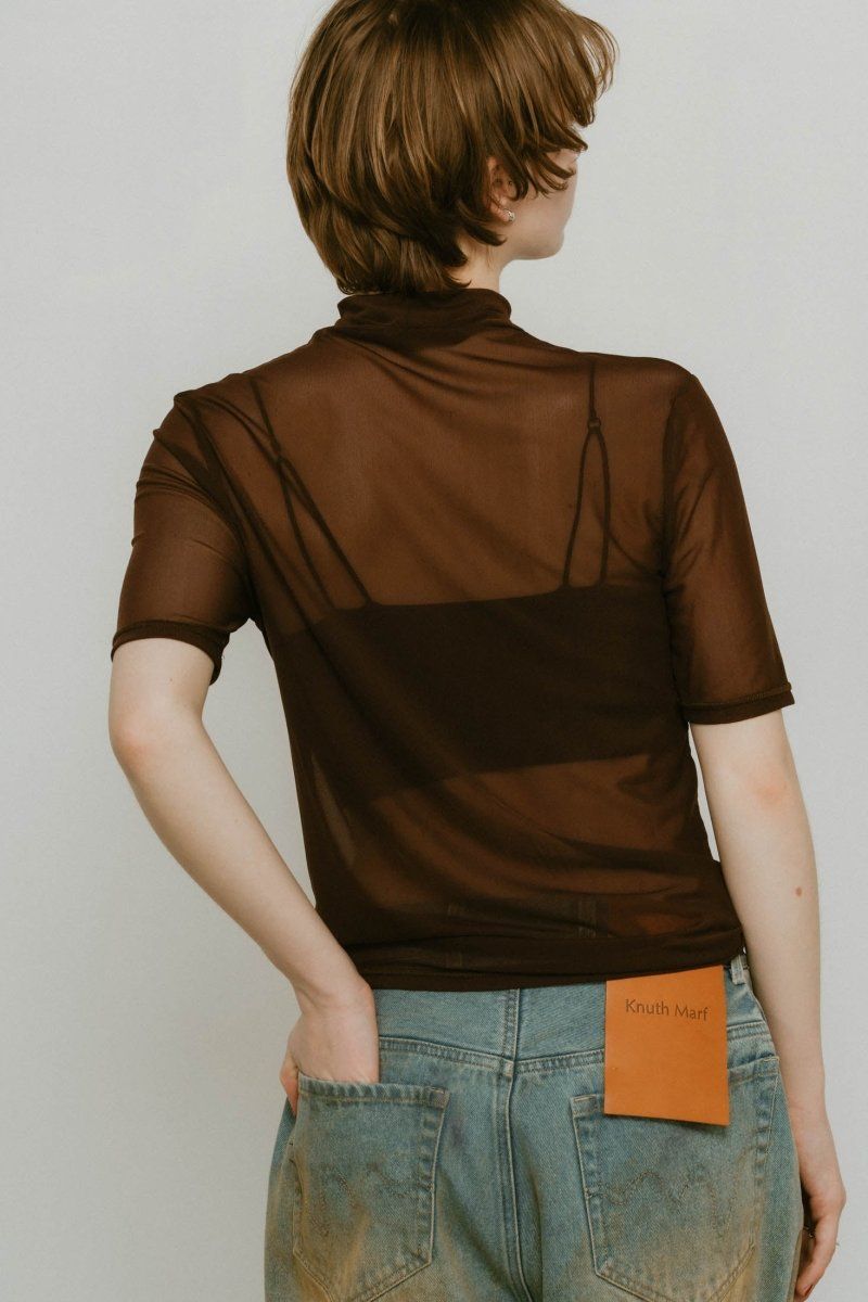 K motif sheer tops / Kモチーフ シアートップス (ブラウン) / 25SS