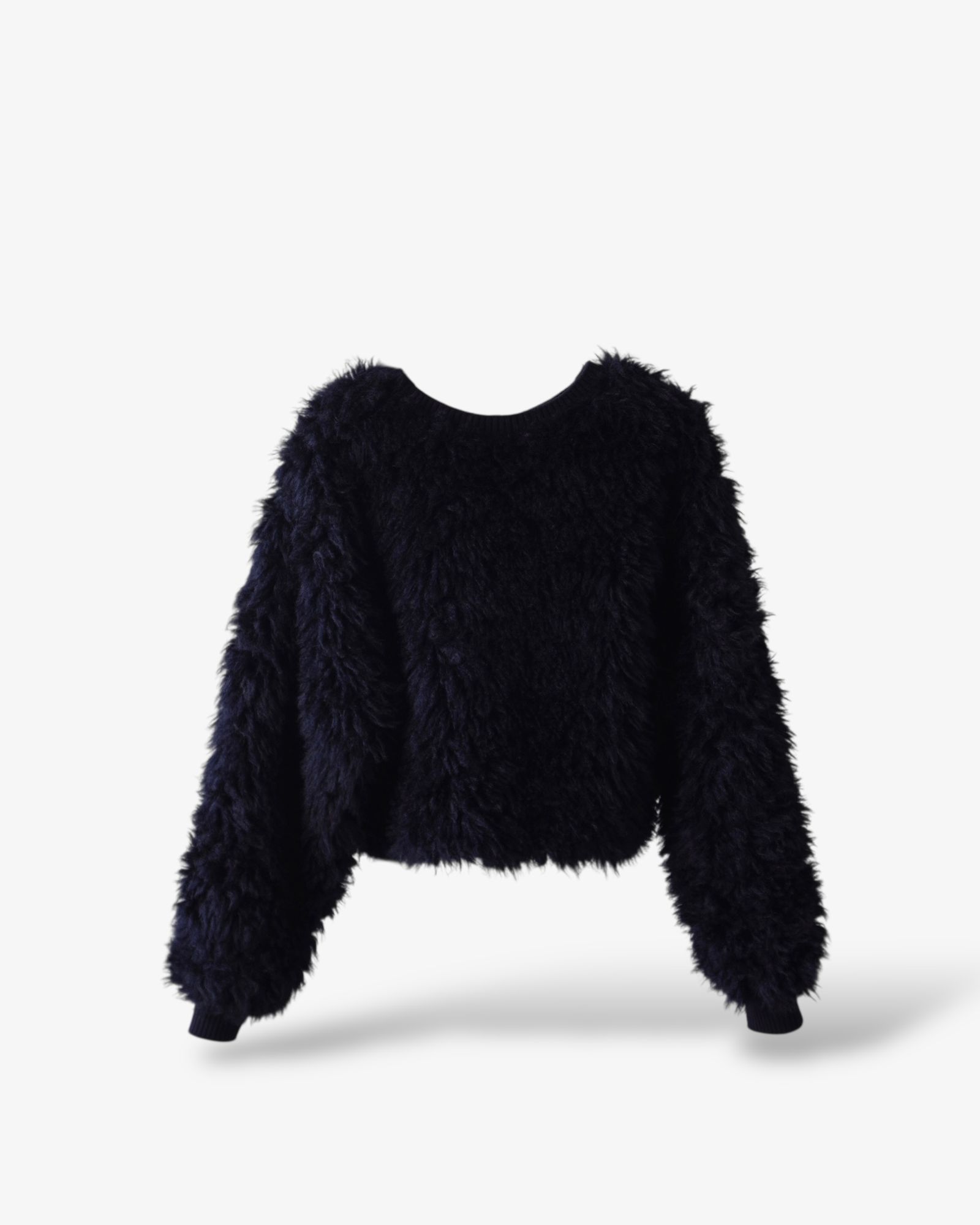 【25AW】2Way Fur×Knit Tops (ブラック) / 2ウェイファー×ニットトップス / エコファー / フェイクファー