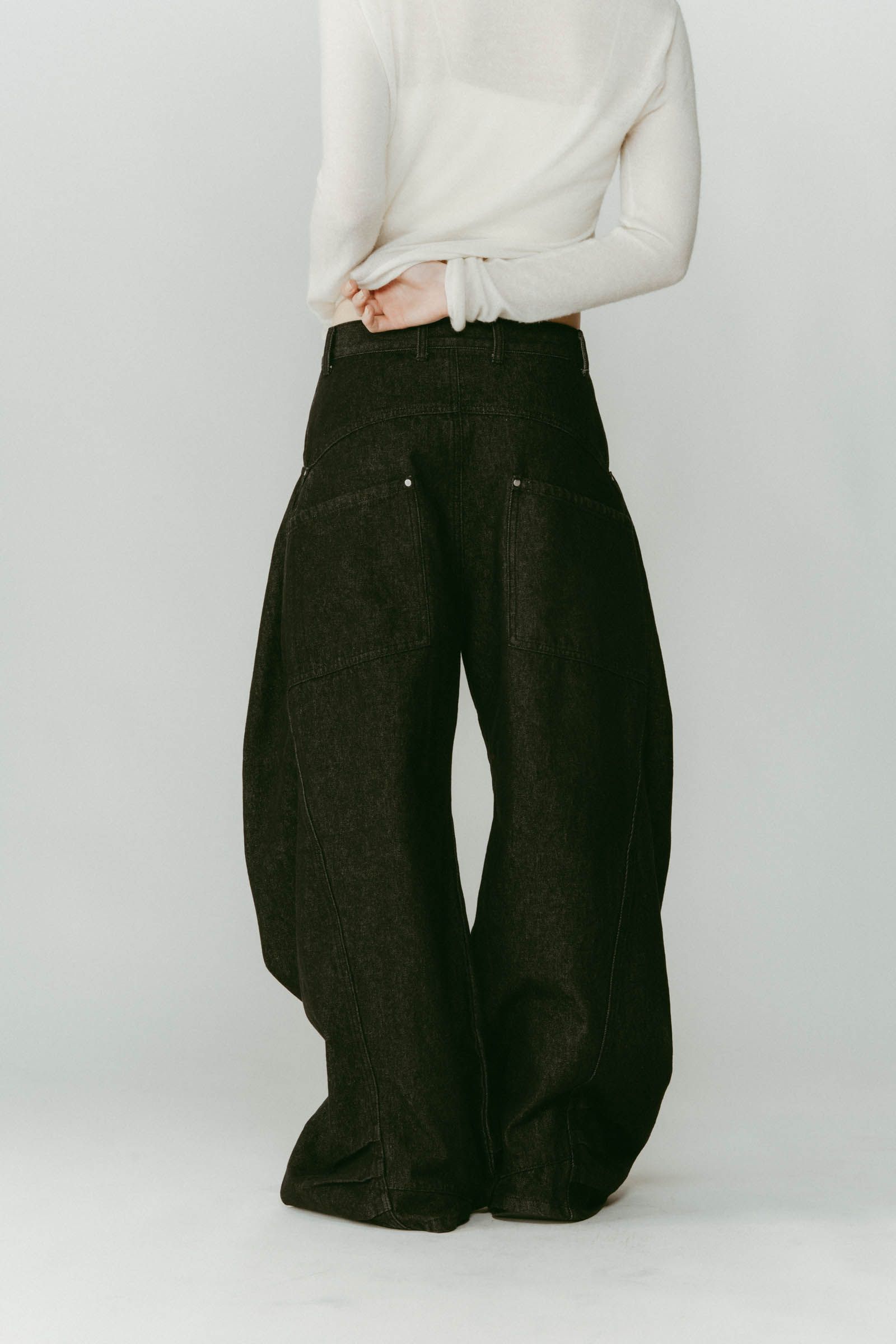 tuck design denim pants / タックデザインデニムパンツ (デニムブラック) / 25AW
