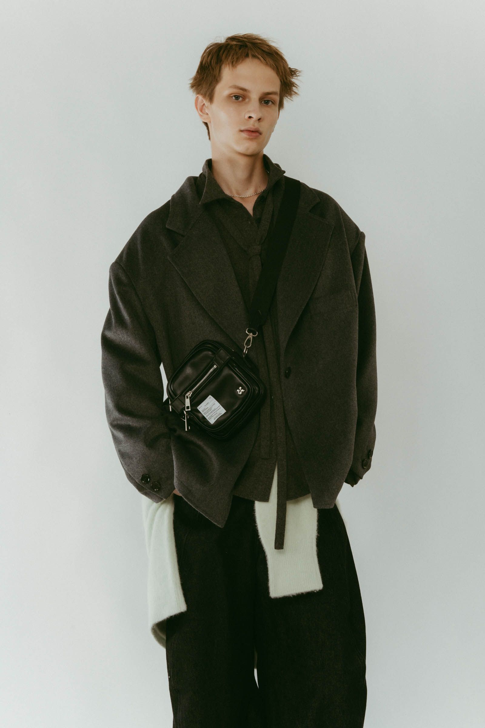 muffler overlay jacket(unisex) / マフラー オーバージャケット (グレー) / 25AW