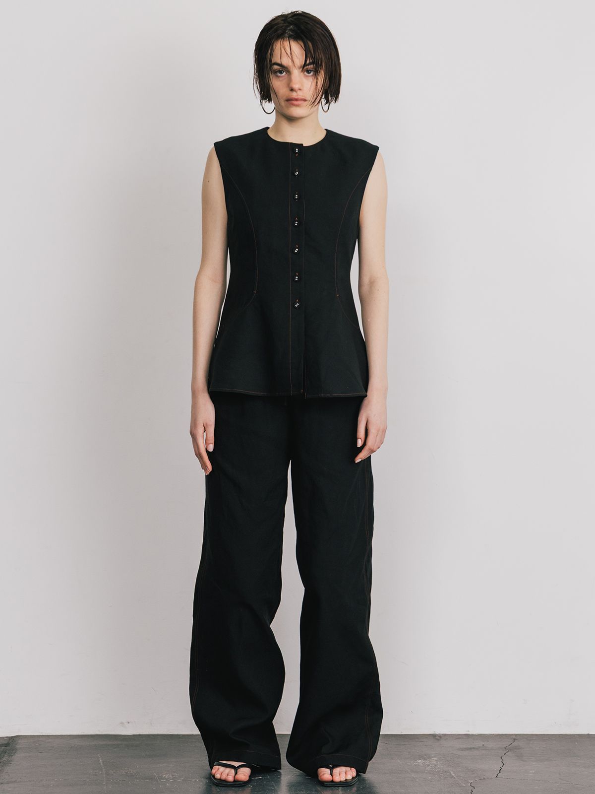 CREDONA - 【25SS】TENCEL VEST / テンセルベスト (アイボリー
