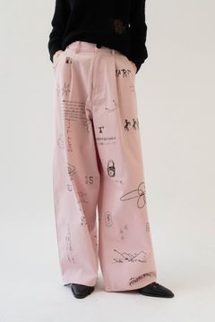 high waist tattoo pants(KotokaIzumi collab) / ハイウエスト タトゥー パンツ (ピンク) / 25SS  Knuth Marf
