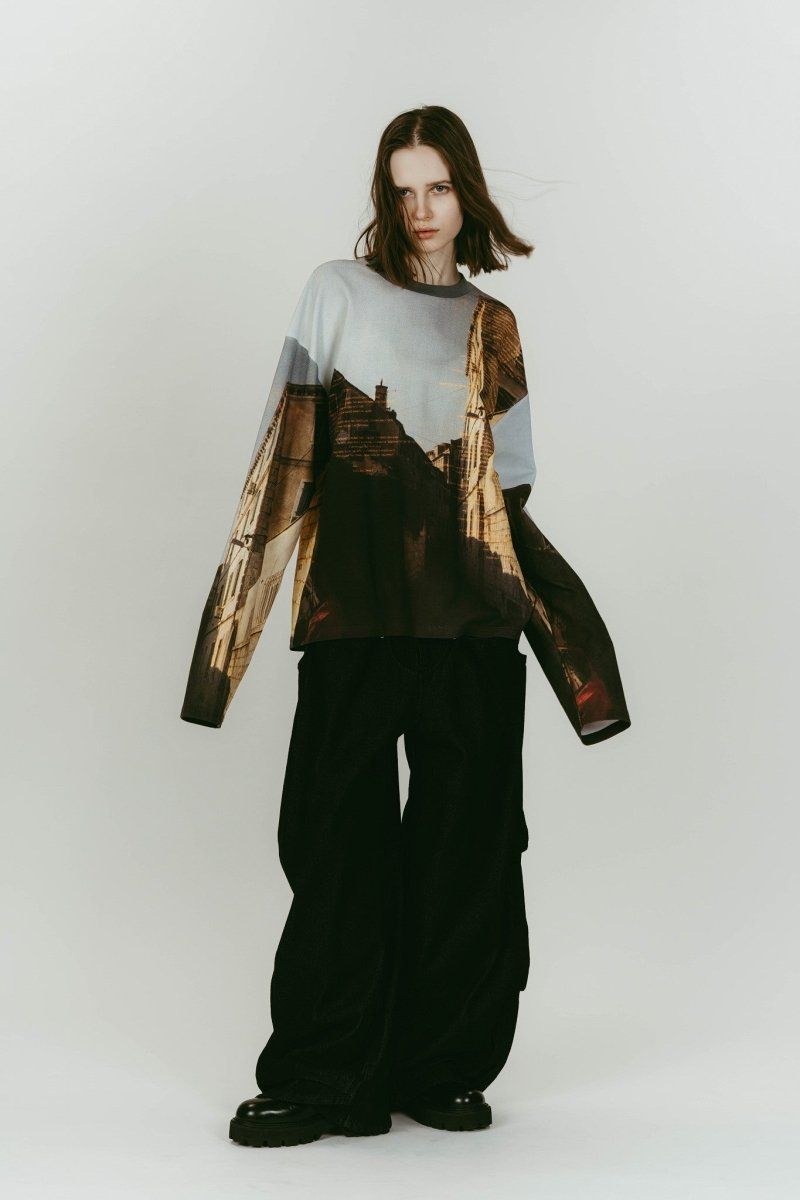 scenery print long sleeve tee (Croatia) / プリントロングスリーブTシャツ (クロアチア) / 26SS