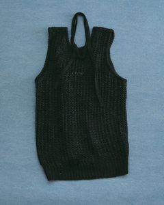 ペーパーヤーン ニットベスト (ブラック) Paperyarn Knit Vest (Black) / 27SS