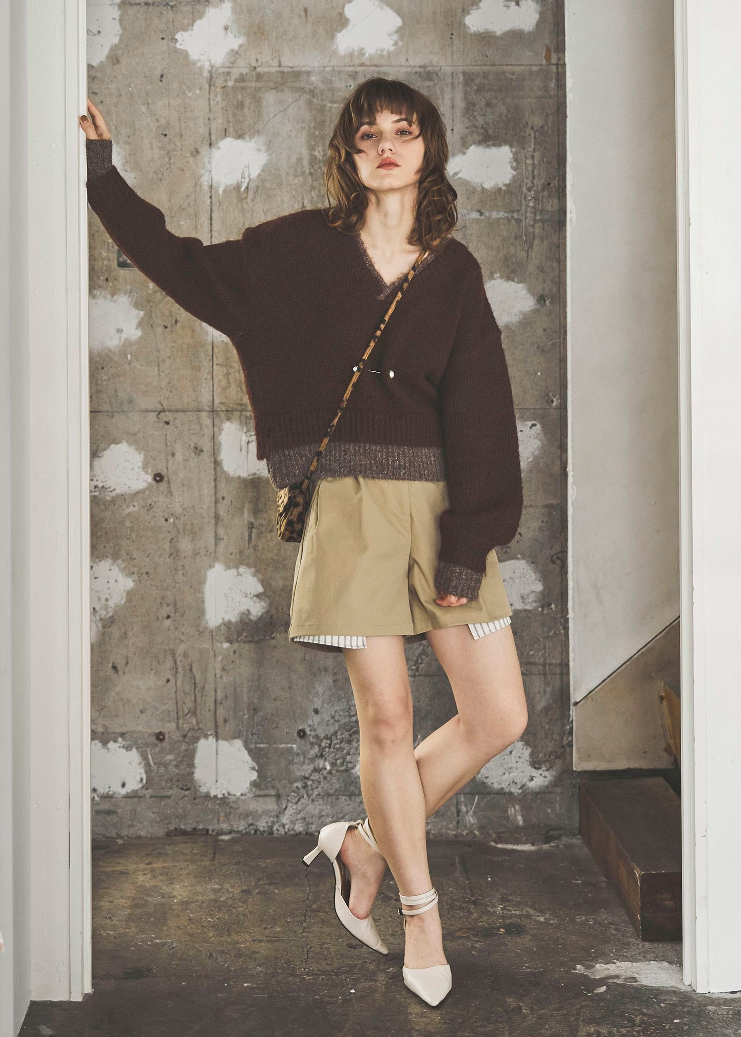 stripe pocket peep tuck chino S/PT / タックチノ ショートパンツ (タン) / 25AW