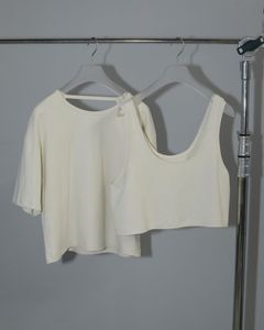 Layered Cut T-shirts / レイヤードカット Tシャツ (アイボリー)
