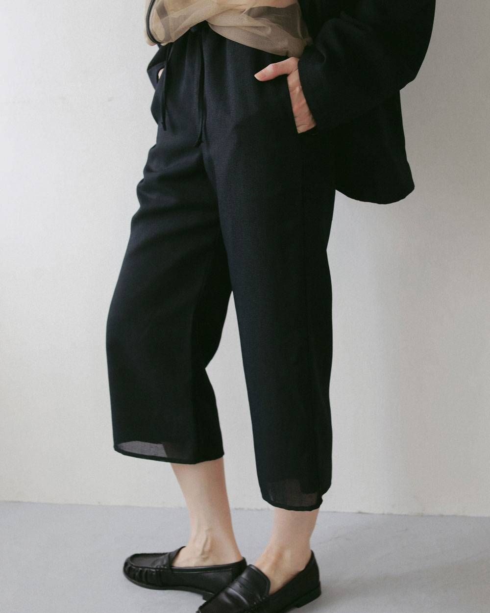 ツイードメッシュ カプリパンツ (ネイビー) Tweed Mesh Capripants (Navy) / 27SS