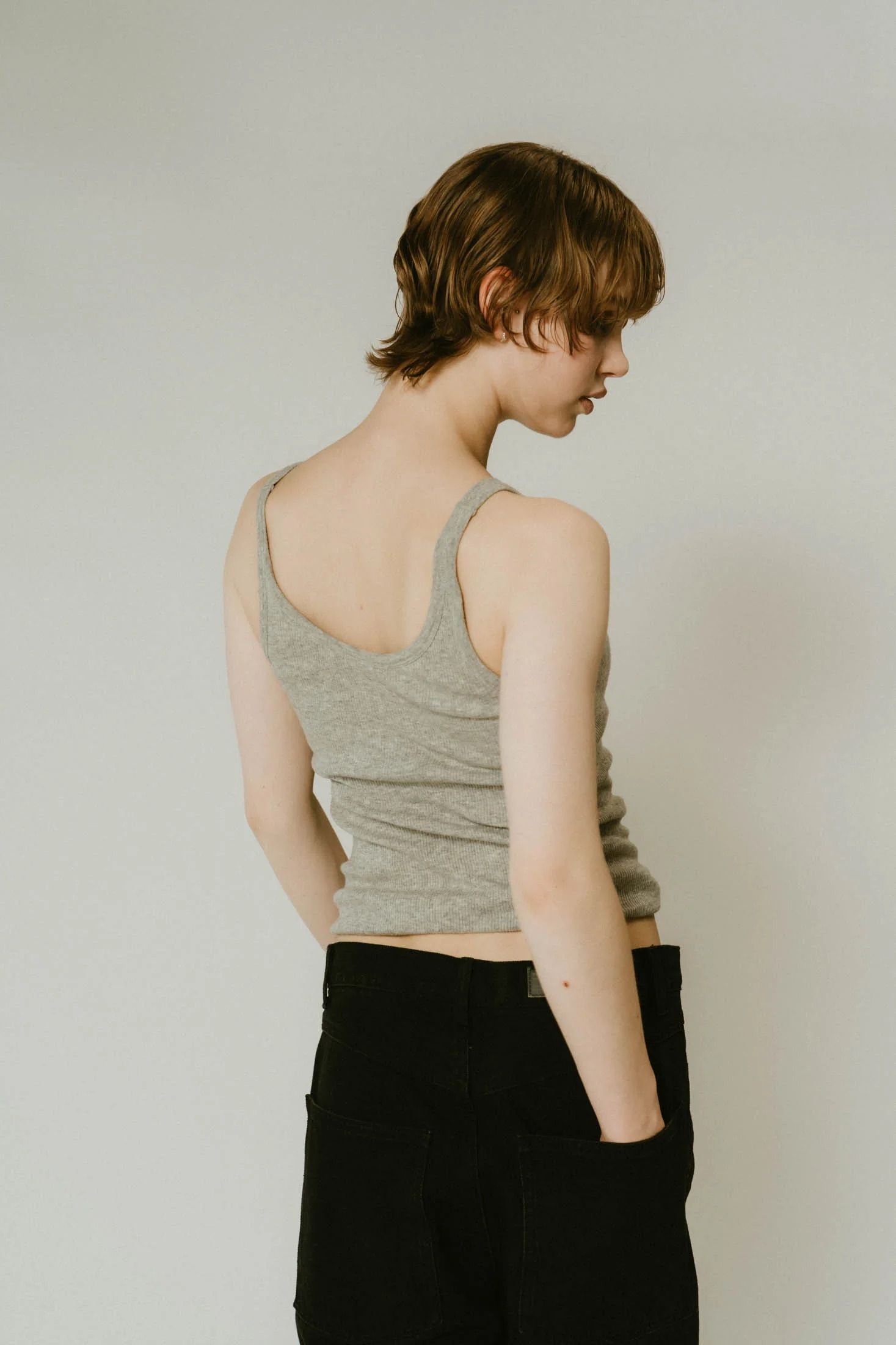 Knuth Marf - cap in rib tank top / カップインリブタンク