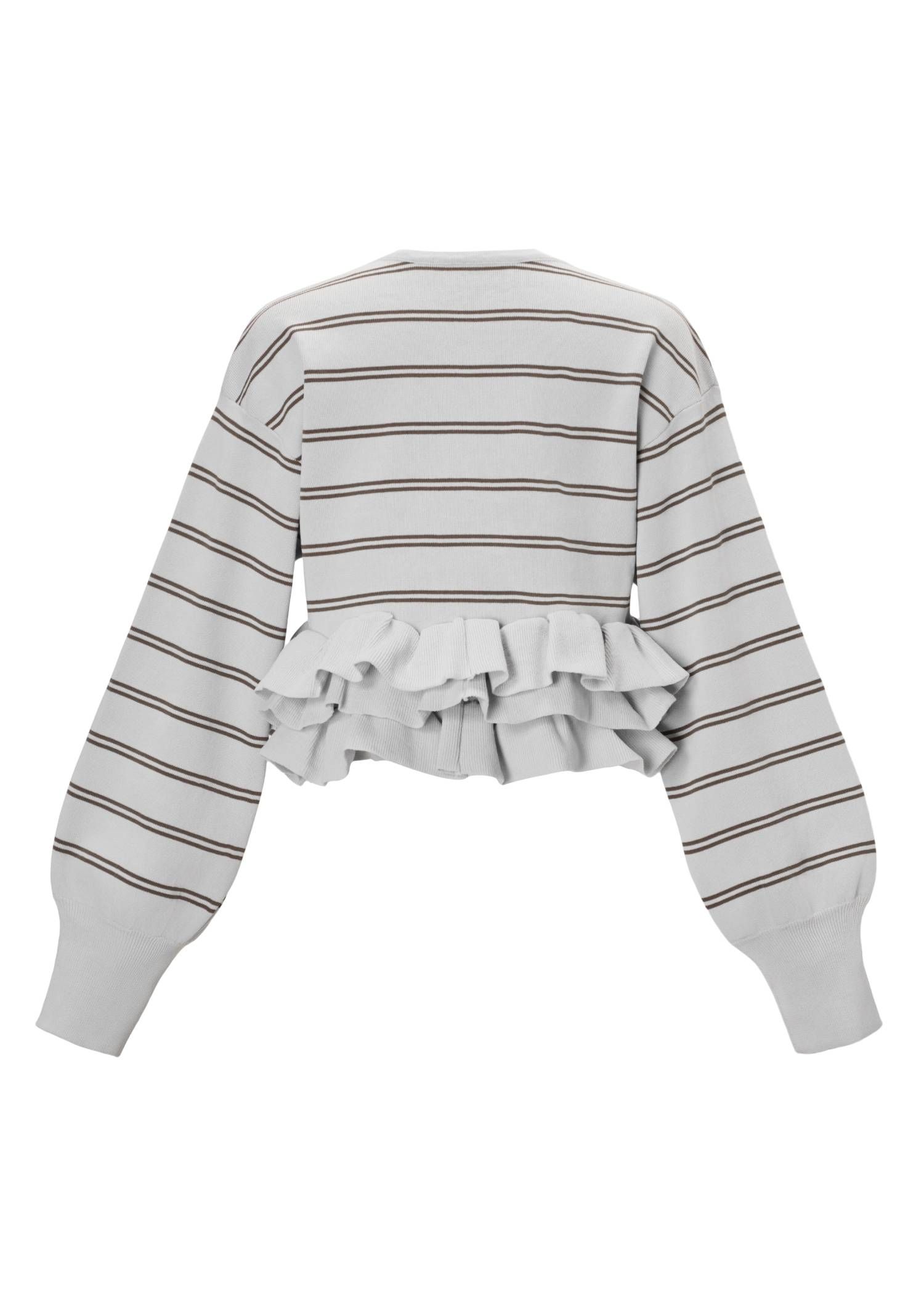 フリルニットカーディガン (スモーキーブルー) hem ruffle frill knit cardigan (SBlue) /  26SS