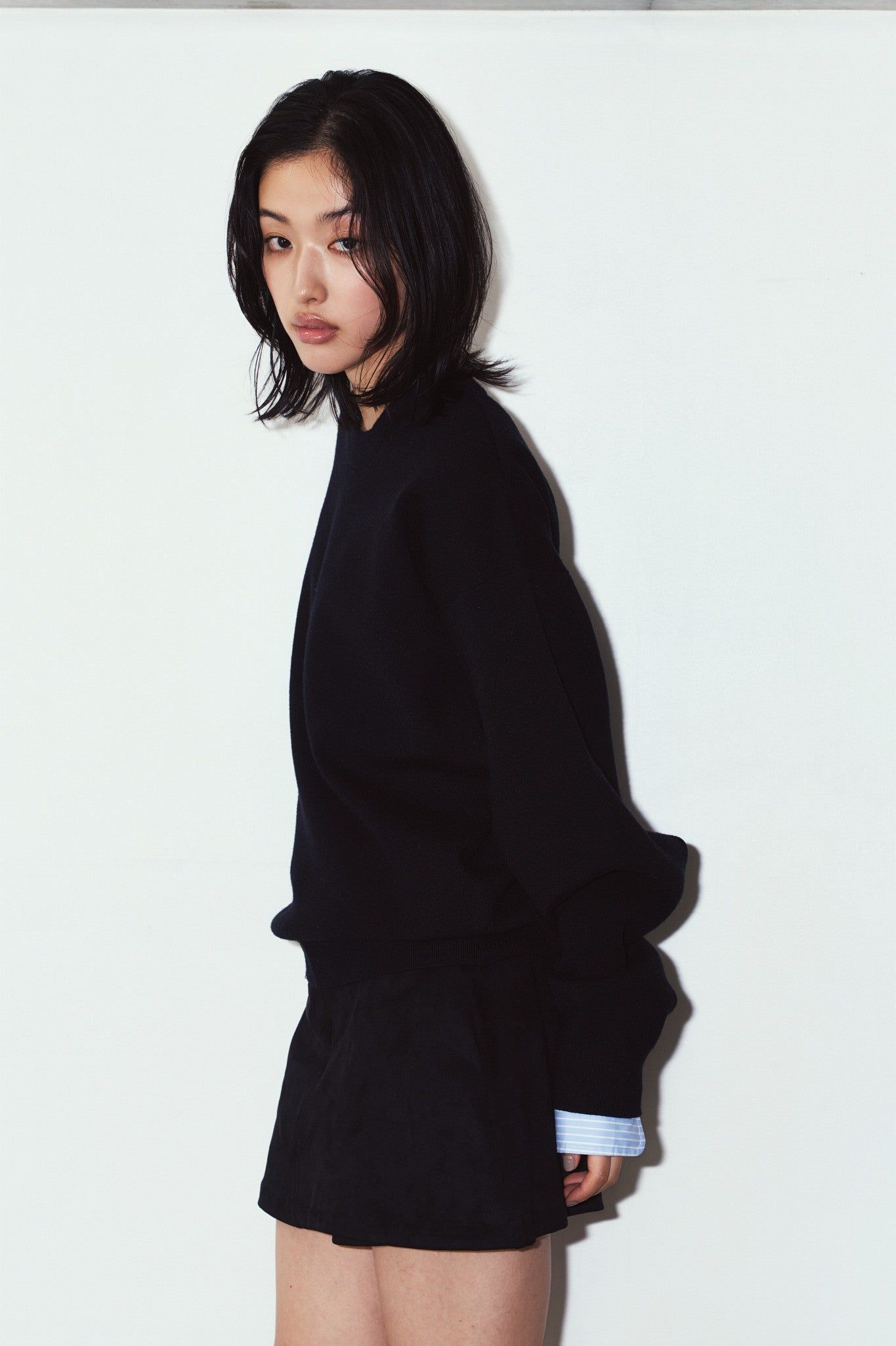 【UNISEXサイズ】2ウェイ ノームコア ニット (ブラック) 2way cuffs normcore knit(unisex) (Black) / 26AW
