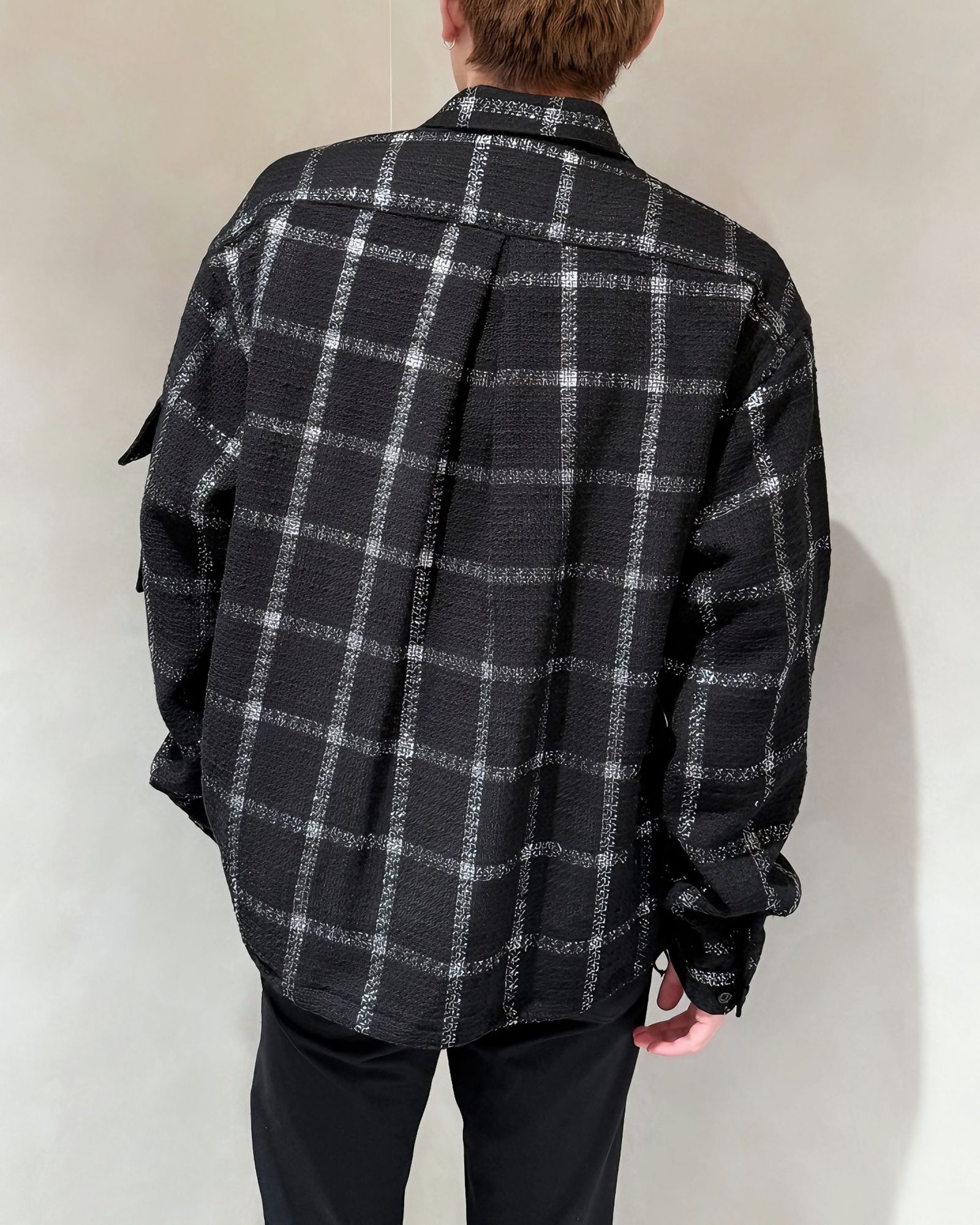 Sheer Tweed Beta Shirt / シアーツイード ベータシャツ (ブラック)