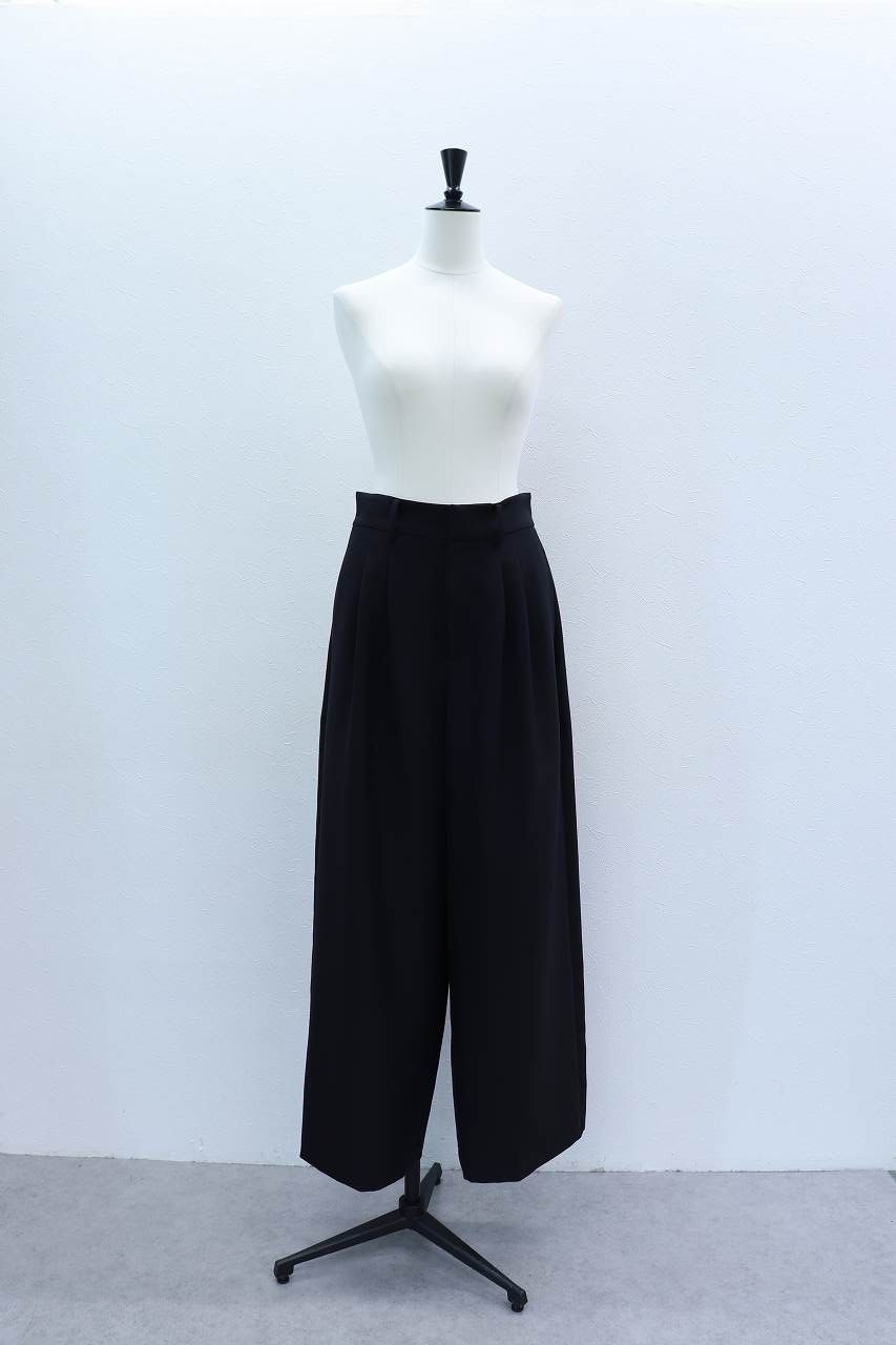 ドレープワイドパンツ (ブラック) Draped Wide-Leg Pants (Black) /  26AW