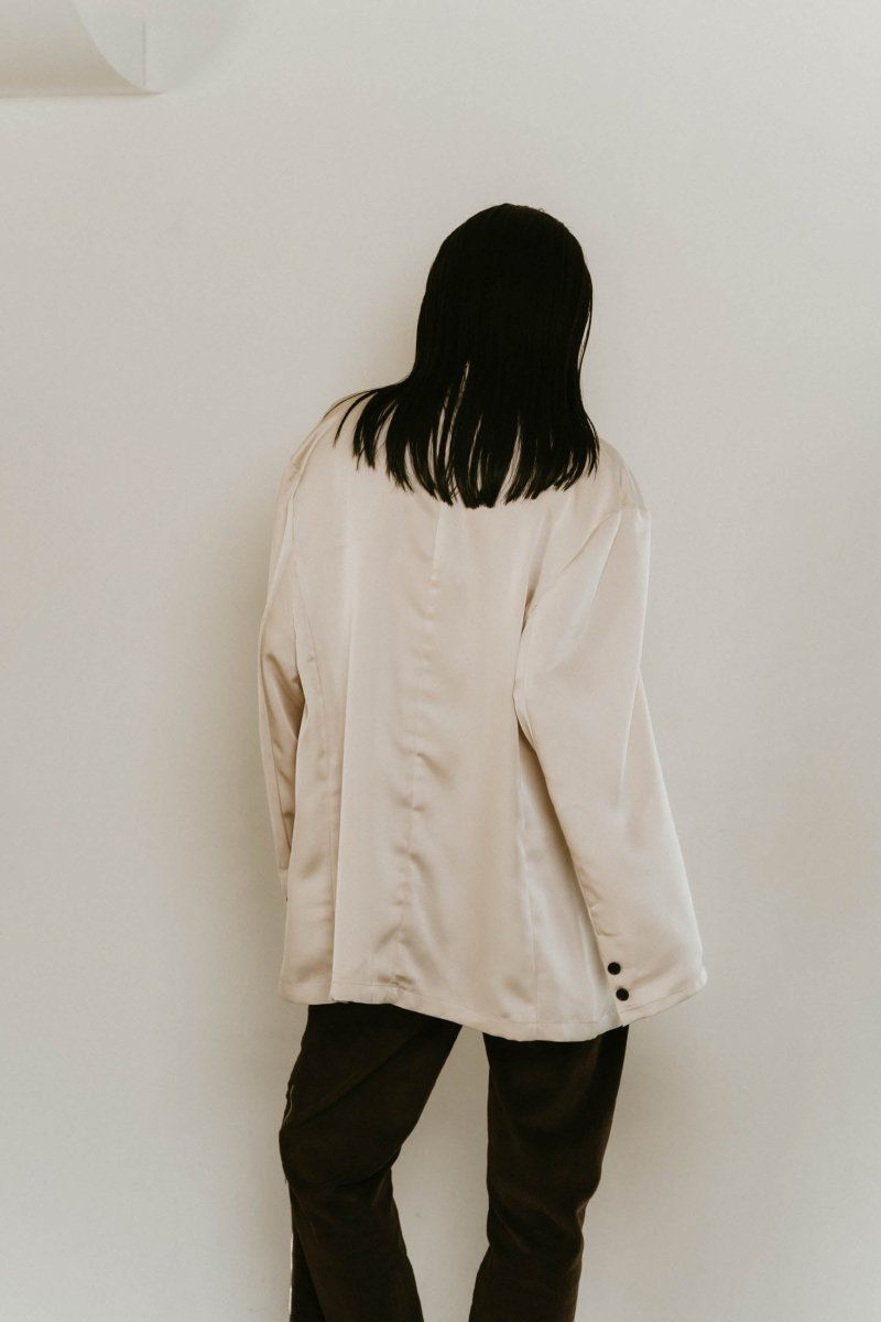 embroidered satin jacket / エンブロイド サテンジャケット (アイボリー) / 25SS