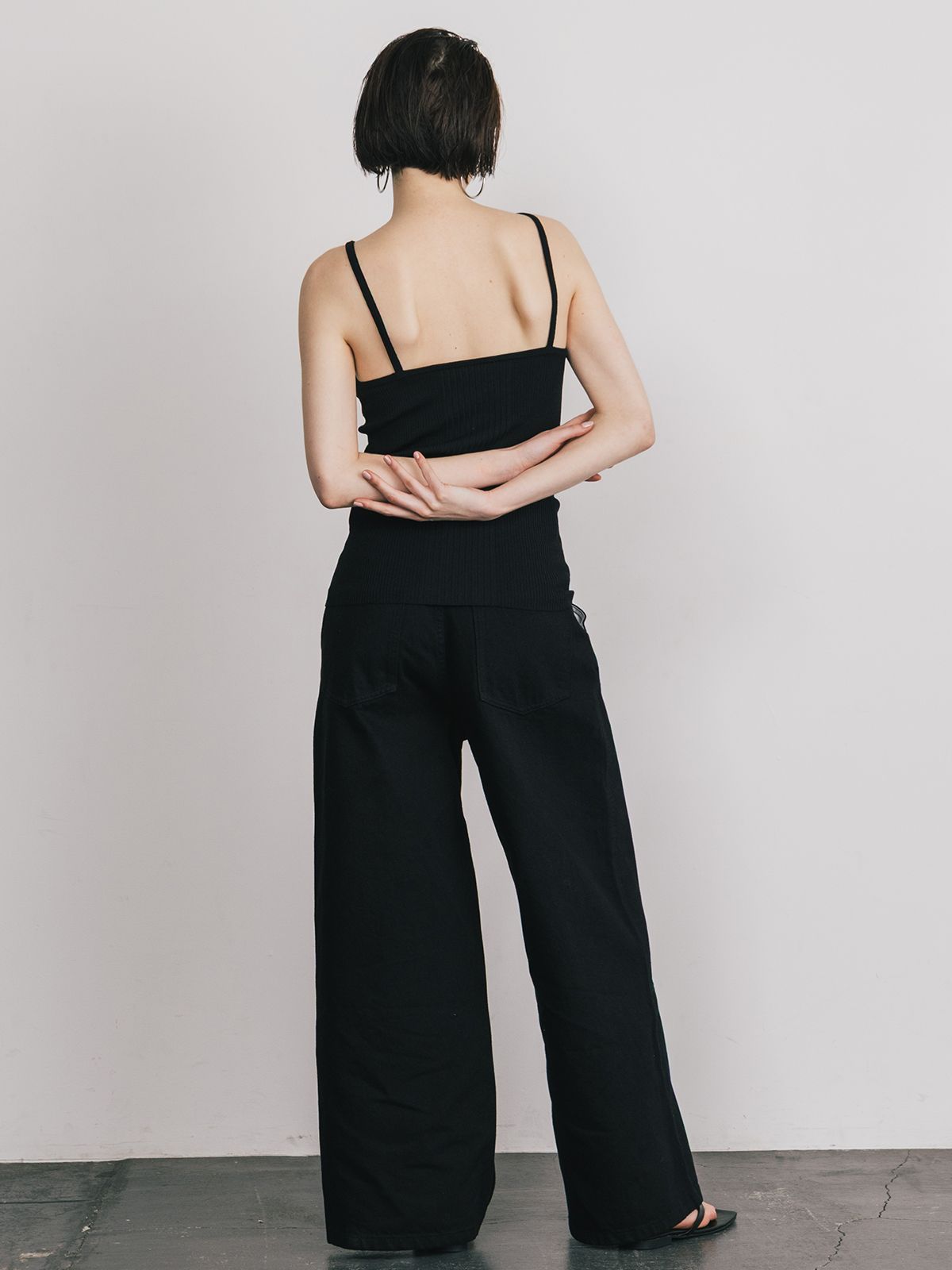 【25SS】ACETATE KNIT CAMI / アセテート ニットキャミ (ブラック)