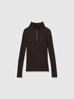 ヘンリーハイネックトップス (ブラウン) HENRY HIGH NECK TOPS (Brown) /  26SS