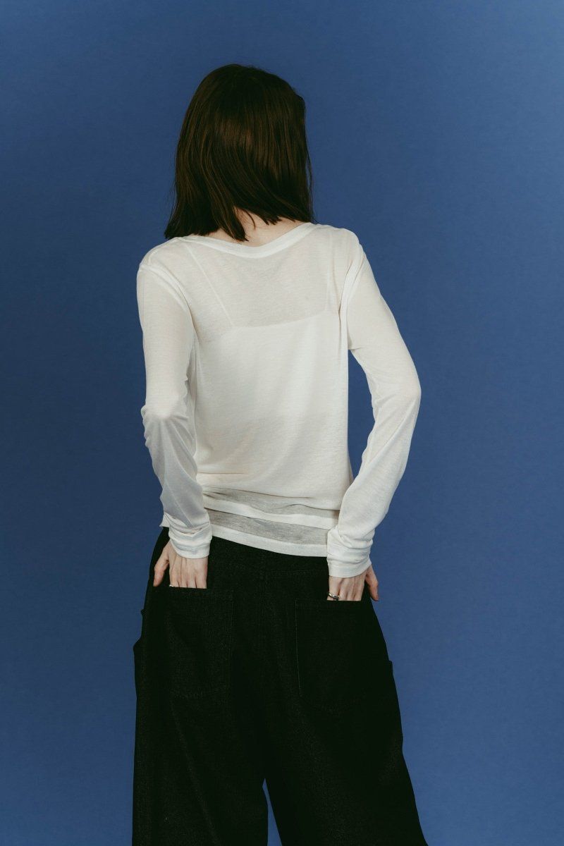 round neck layered top (White) / ラウンドネックレイヤードトップス (ホワイト) / 26SS