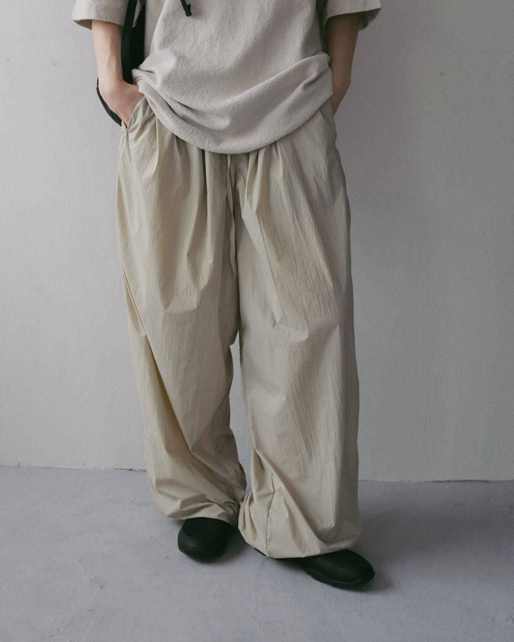 シアー ナイロンパンツ (オートミール) Sheer Nylon Pants (Oatmeal) / 27SS