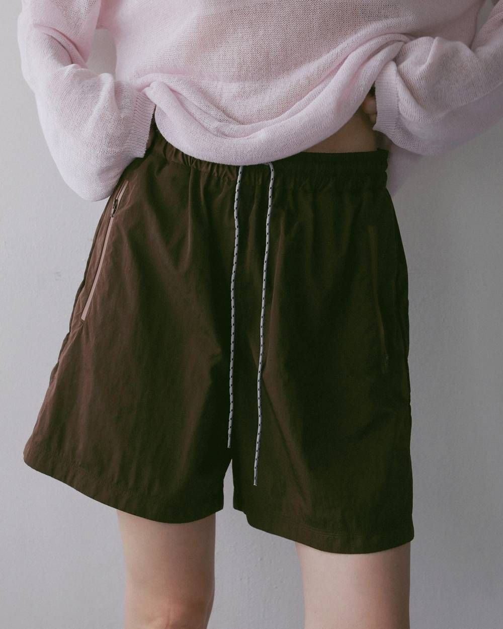 ナイロンハーフパンツ (ブラウン) Nylon Half Pants (Brown) / 27SS