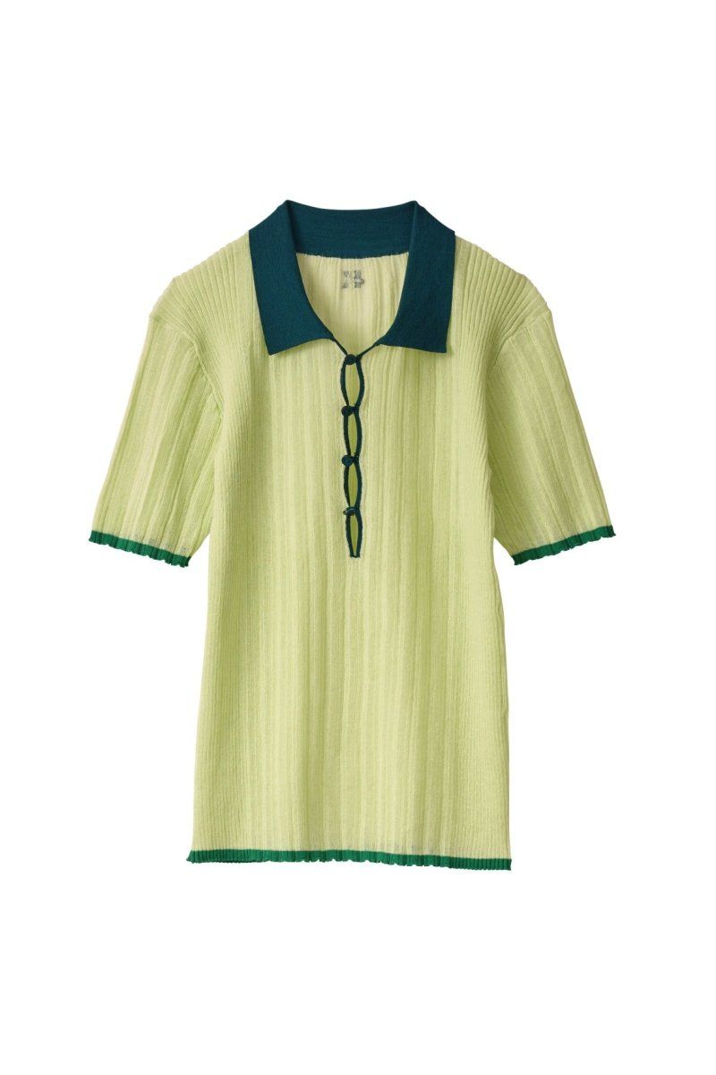 【かなさま専用】courreges シアーニットポロシャツ Knuth Marf - sheer polo knit / シアーニットポロシャツ