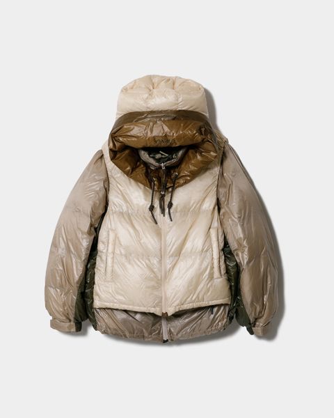 NANGA multilayering down vest blouson / ナンガ コラボレーション ダウンジャケット (ベージュ) / メンズ / レディース