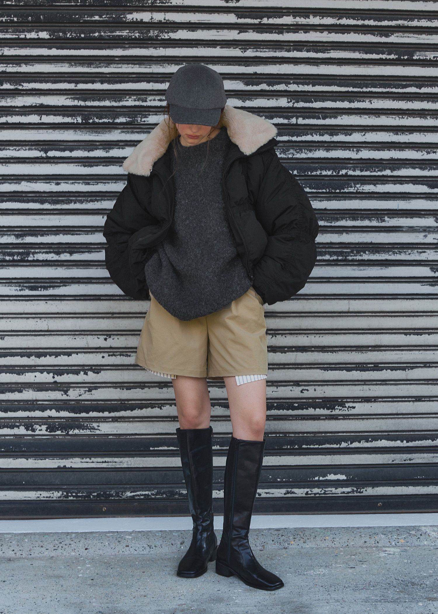 stripe pocket peep tuck chino S/PT / タックチノ ショートパンツ (タン) / 25AW