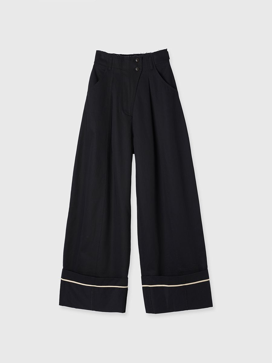 【25SS】COTTON WIDE PANTS / コットンワイドパンツ (ブラック)