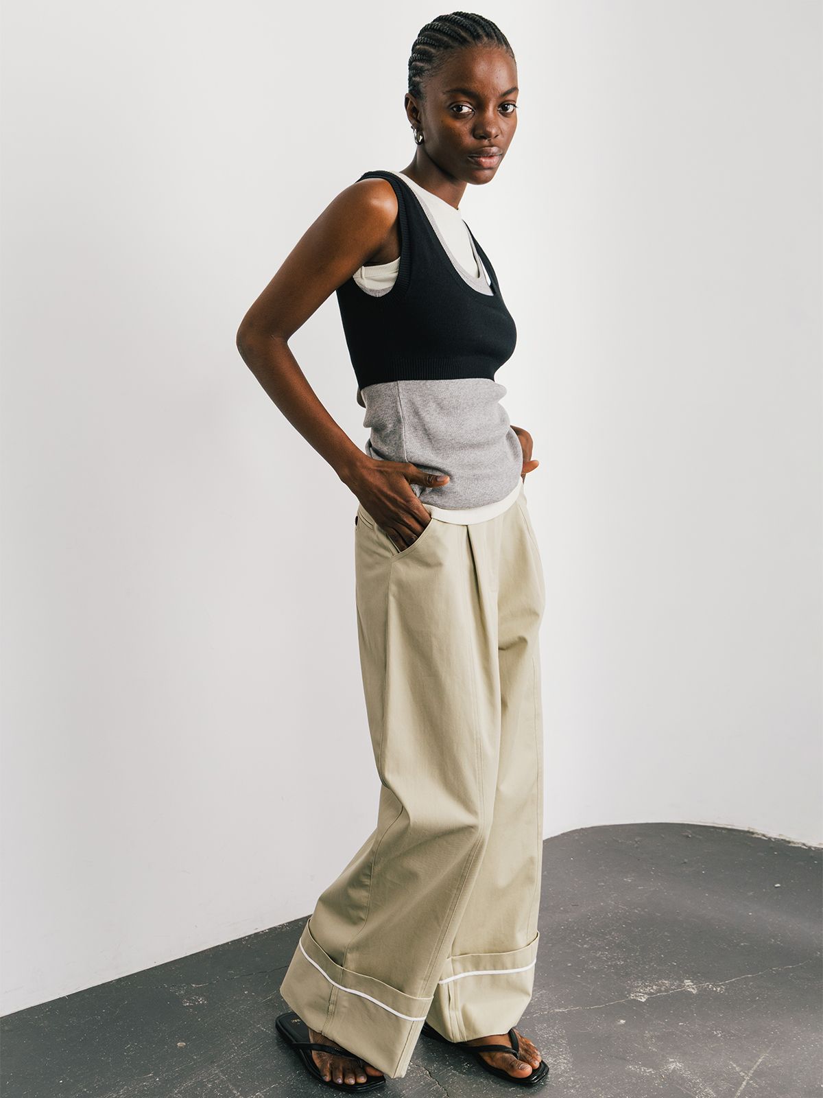 【25SS】COTTON WIDE PANTS / コットンワイドパンツ (ベージュ)