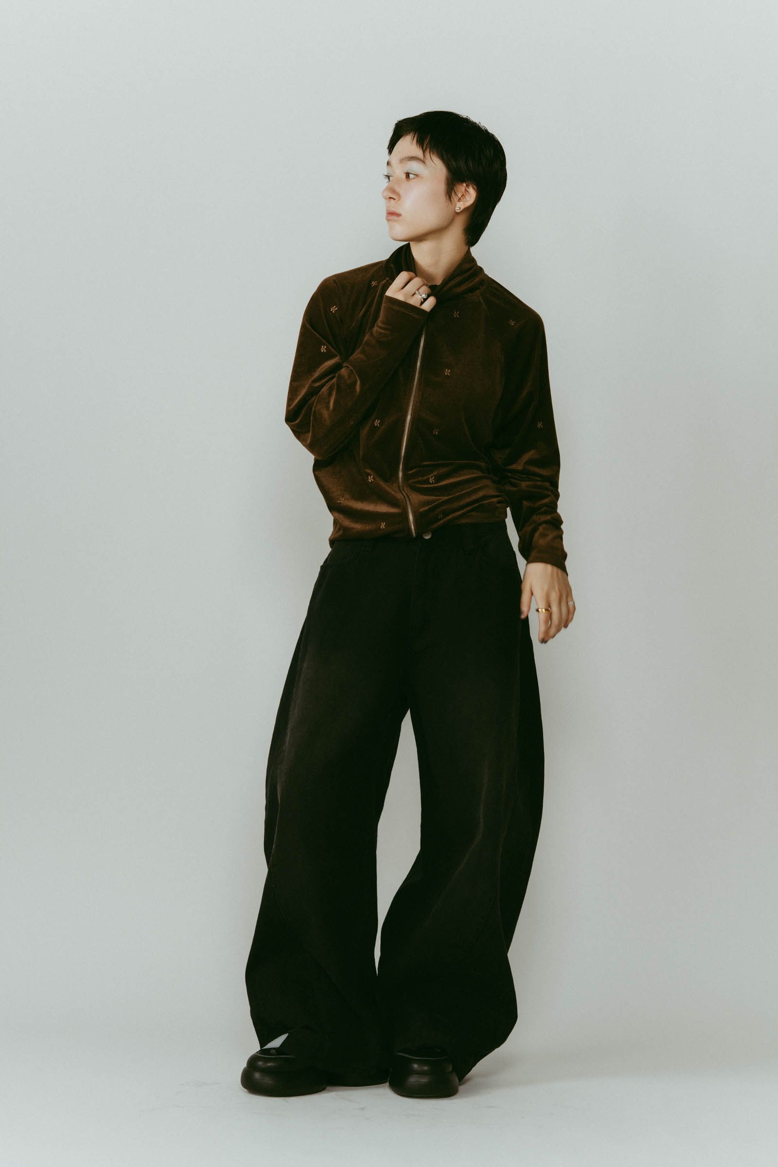 shirt wrap denim pants / シャツ巻き デニム (ブラック) / 25AW