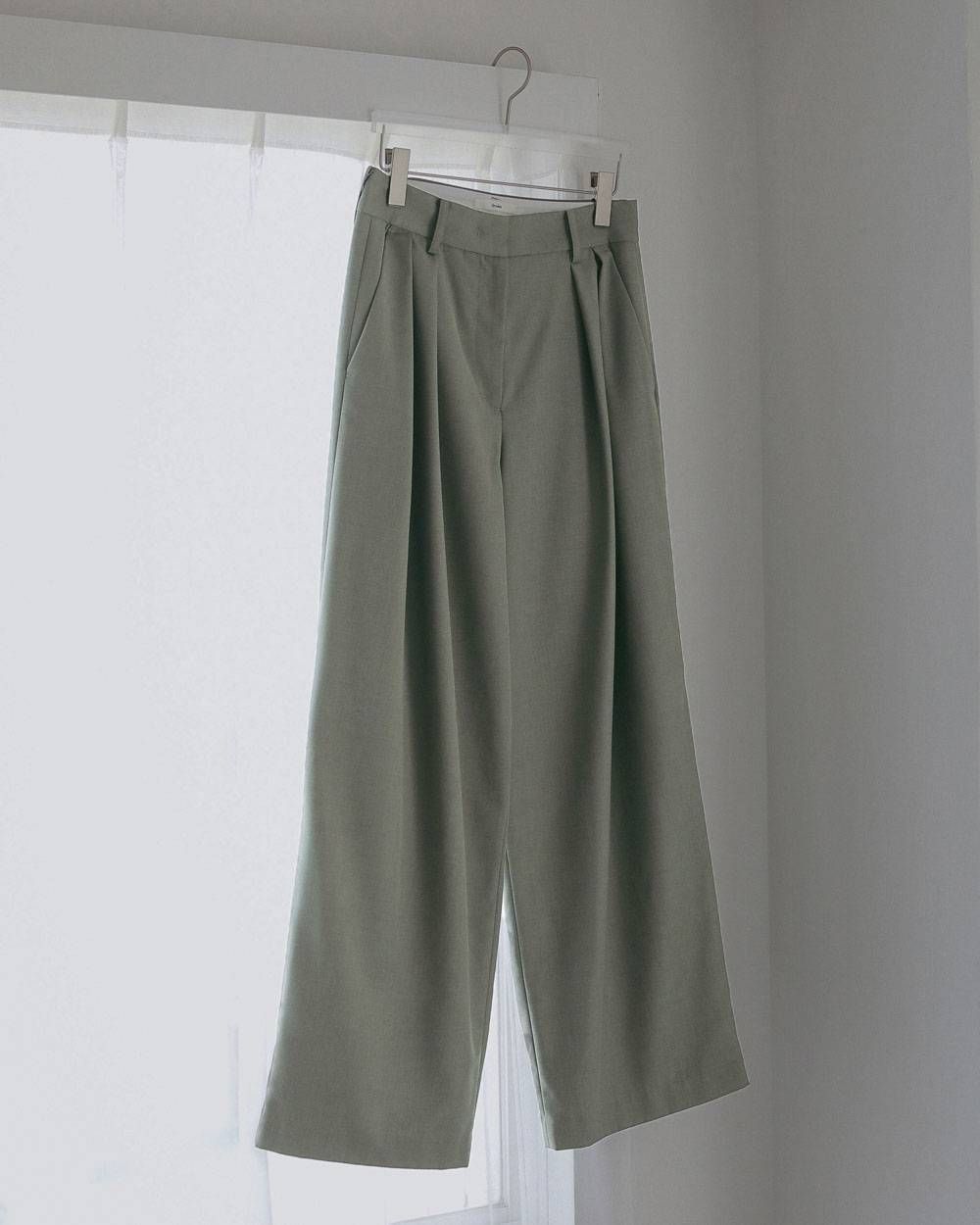 ツイル タックワイドパンツ (オリーブ) Twill Tuck Widepants (Olive) / 27SS