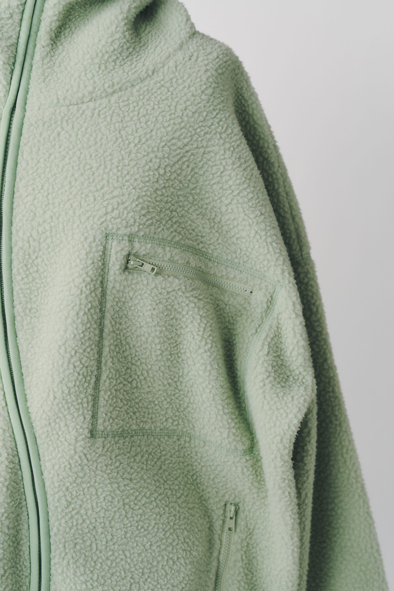 カーブジップ ボアフーディ (ミント) curved zip boa hoodie(unisex) (Mint) / 26AW