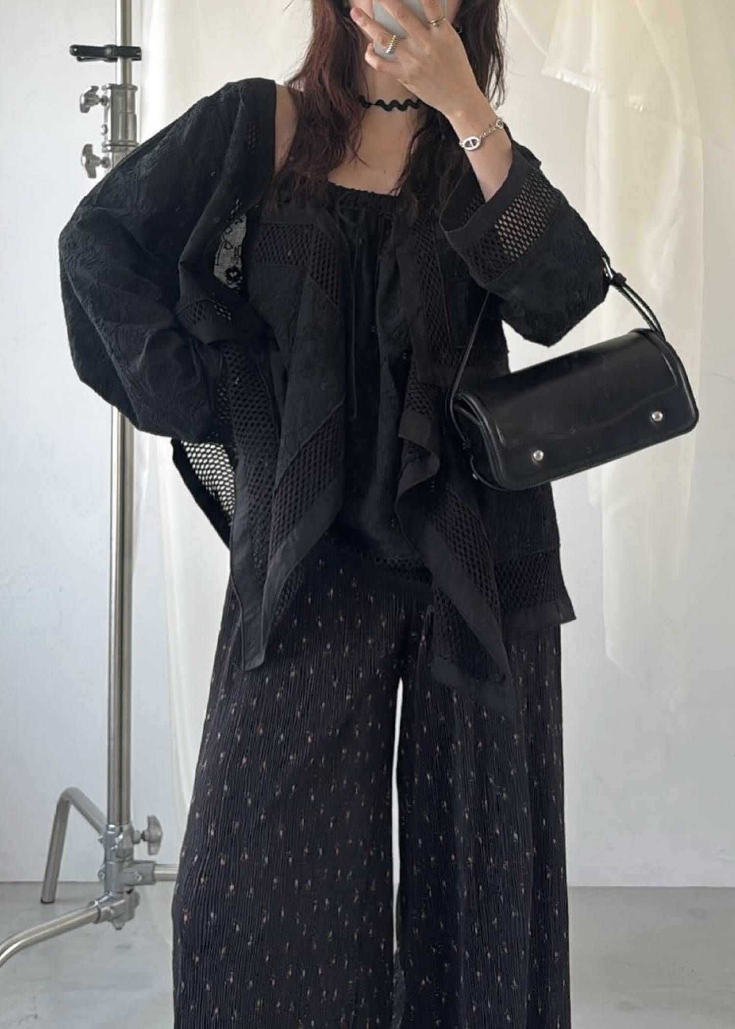 レースボレロ  (ブラック) trimming lace cropped bolero BL (Black) /  26SS