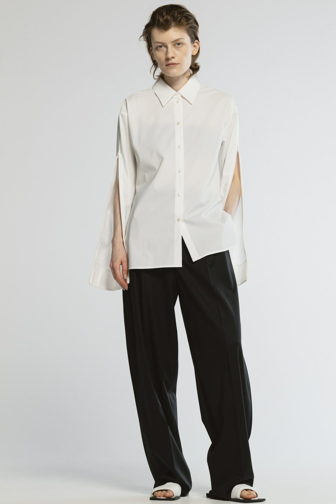 【25SS】SUPIMA ZIP SHIRT / ジップスリーブシャツ (ホワイト)