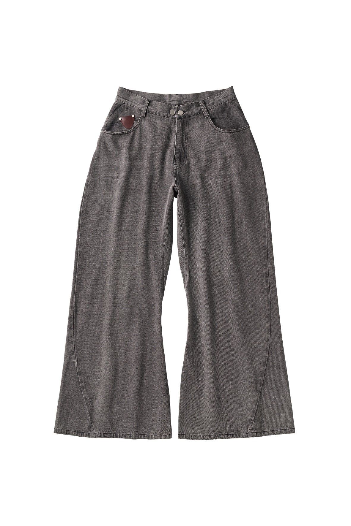 ワイドベルボトムデニムパンツ (グレー) wide bell-bottom denim pants (Gray) /  26SS