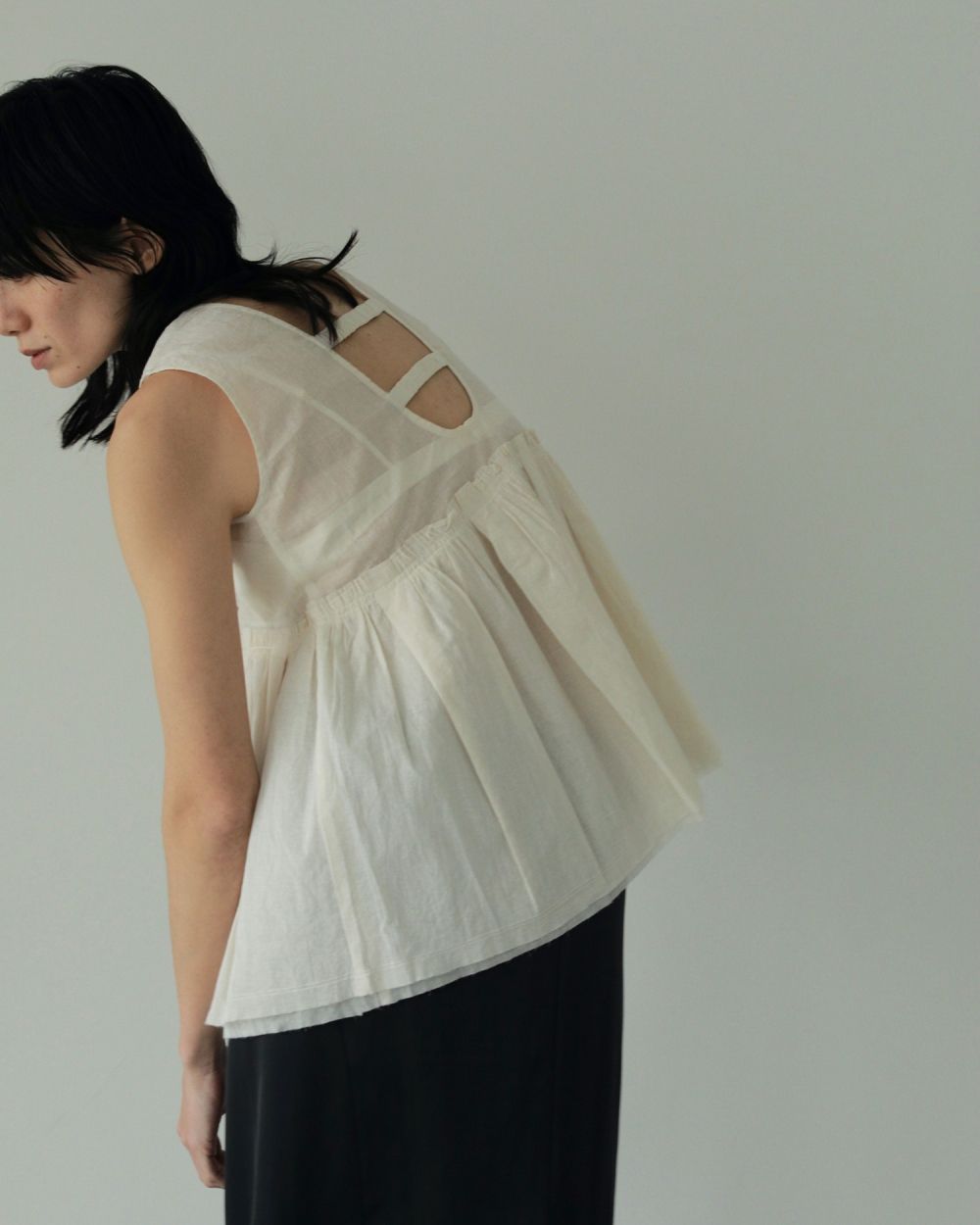 Sheer Peplum Tops / シアーペプラムトップス (アイボリー)