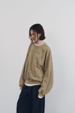 メッセージ スウェット (ベージュ) message sweatshirt(unisex) (Beige) / 26AW