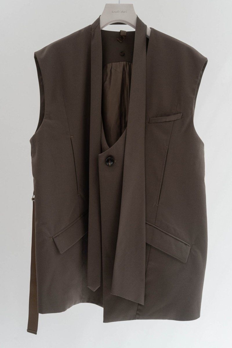 Knuth Marf - 2way collarless gilet / 2ウェイ カラーレスジレ
