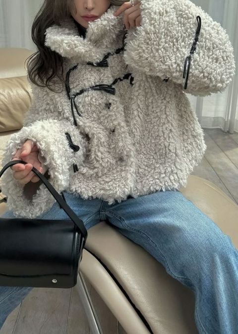 poodle fur cord toggle short JK / プードルファー トグルショートジャケットコート (シェル) / 25AW