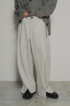 front slit pants (unisex) / フロントスリットパンツ (クリーム)