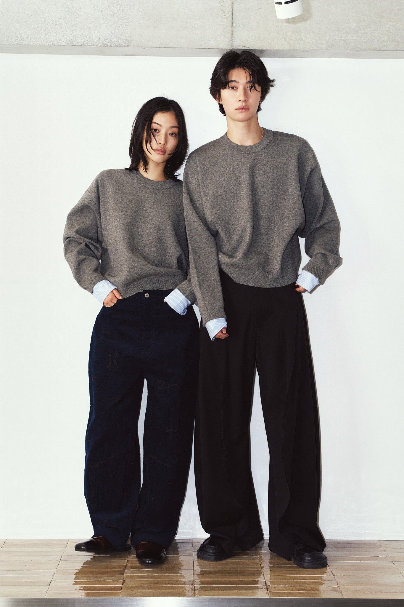 【LADIESサイズ】2ウェイ ノームコア ニット (グレー) 2way cuffs normcore knit (Gray) / 26AW
