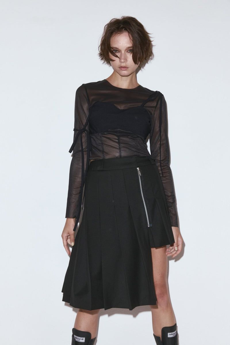 シアードッキングトップス (ブラック) Sheer docking top (Black)