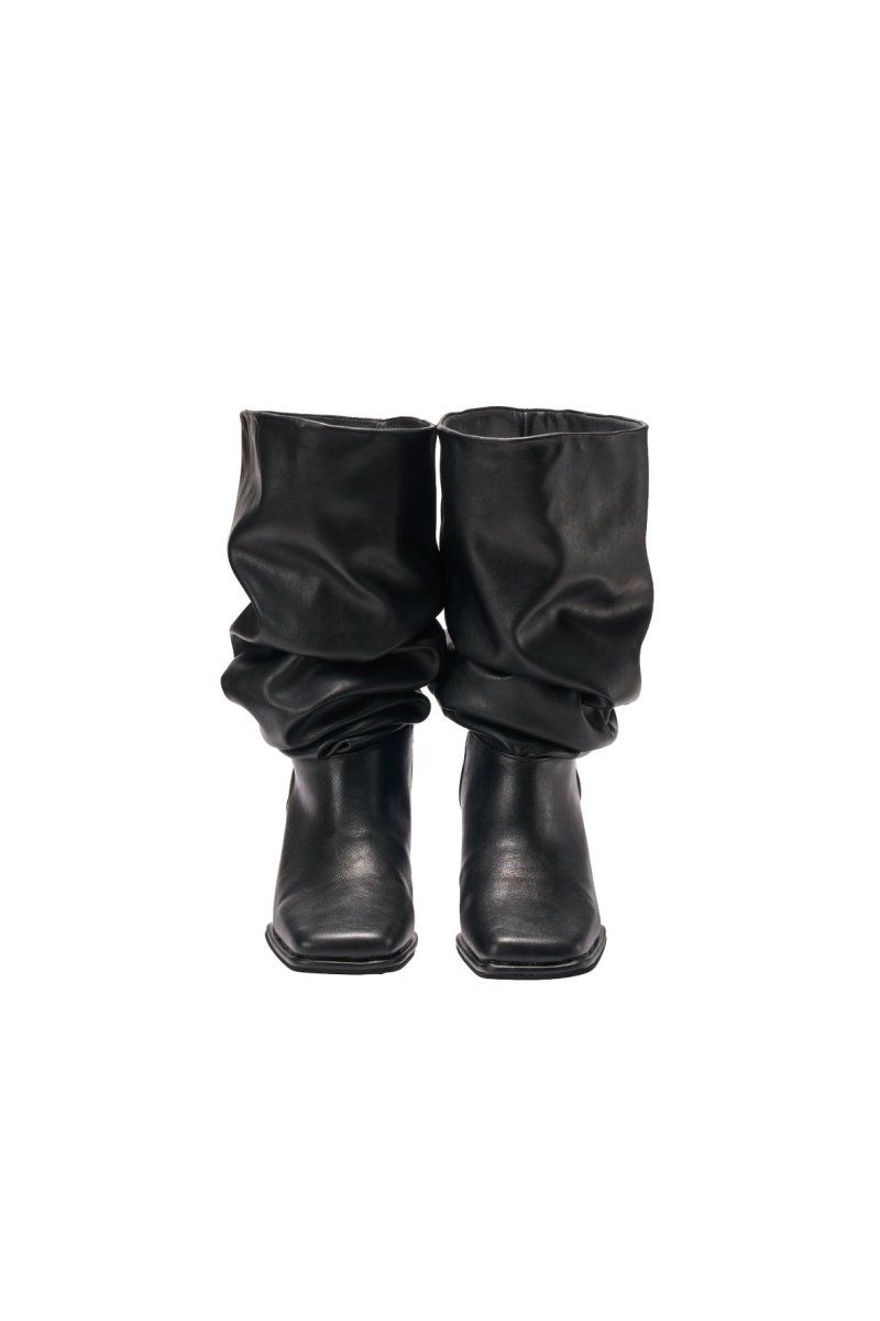 drape long boots (Black) / ドレープロングブーツ (ブラック) / 26SS