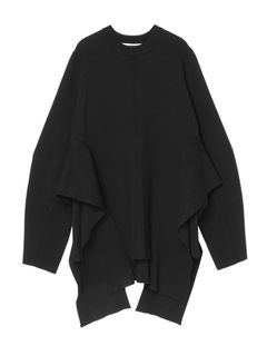 COCOON SLEEVE DESIGN KT / コクーンスリーブデザインニット (ブラック) / 体型カバー