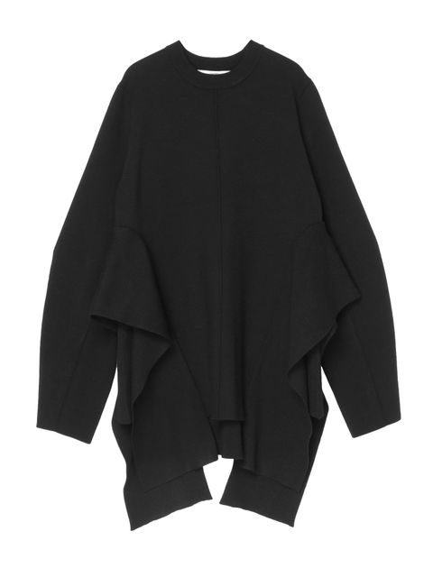 COCOON SLEEVE DESIGN KT / コクーンスリーブデザインニット (ブラック) / 体型カバー