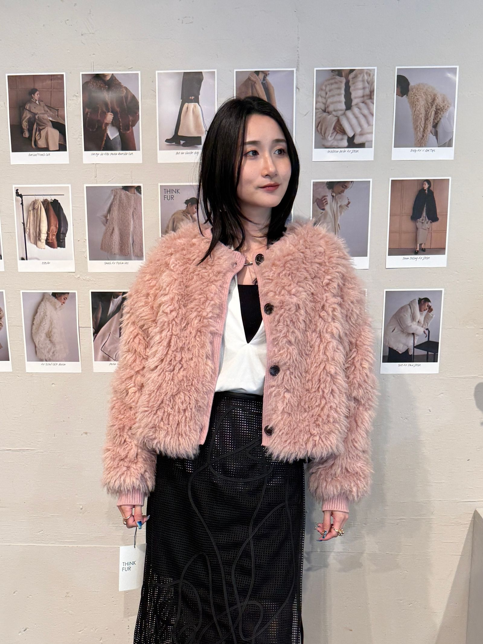 【25AW】2Way Fur×Knit Tops (ピンク) / 2ウェイファー×ニットトップス / エコファー / フェイクファー