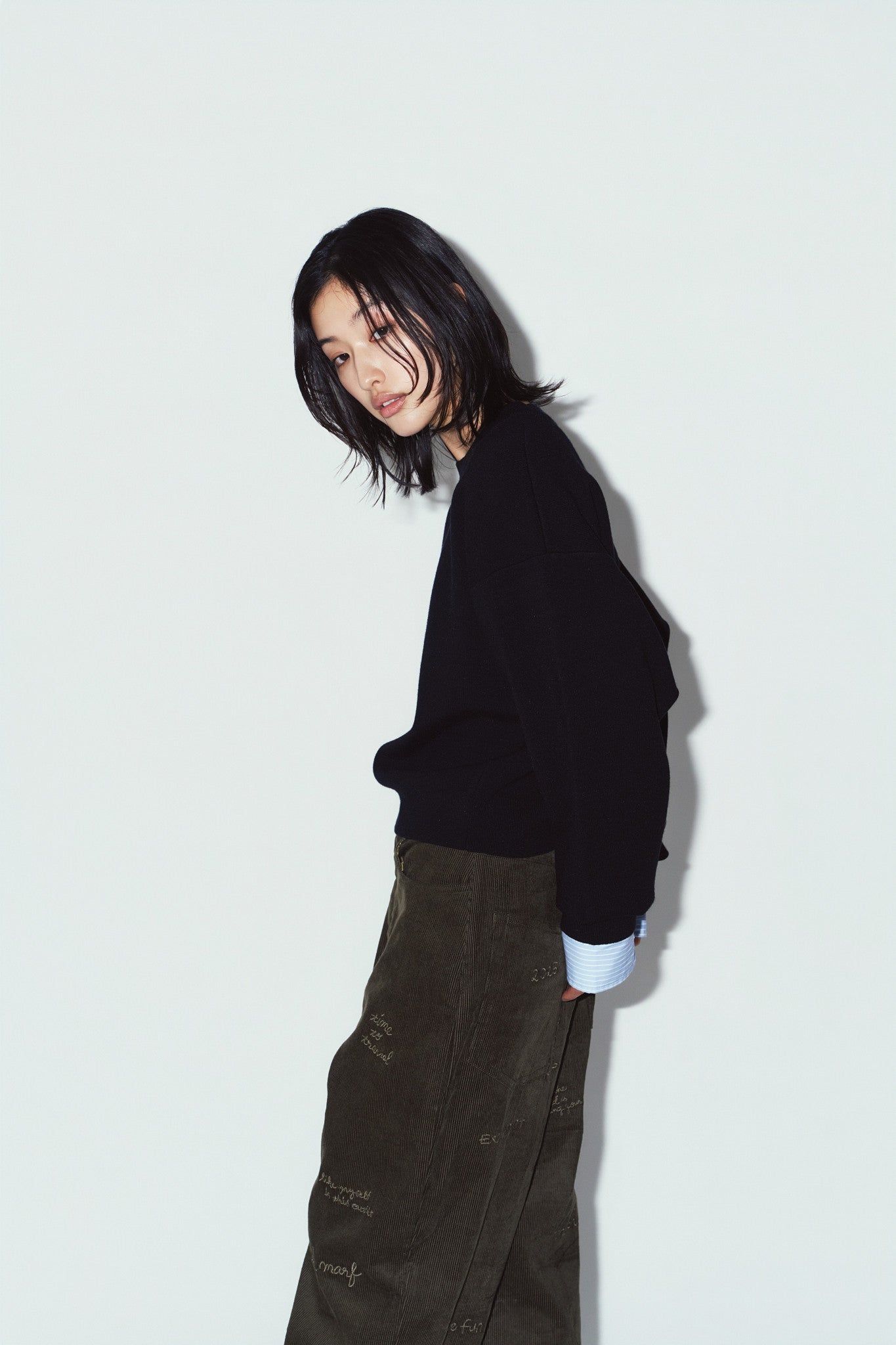 【LADIESサイズ】2ウェイ ノームコア ニット (ブラック) 2way cuffs normcore knit (Black) / 26AW