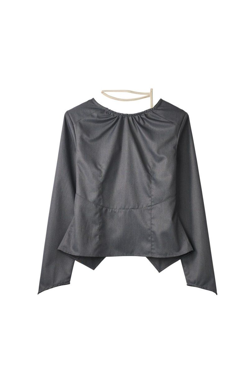 unique feminine blouse (Gray) / ユニークフェミニンブラウス (グレー) / 26SS