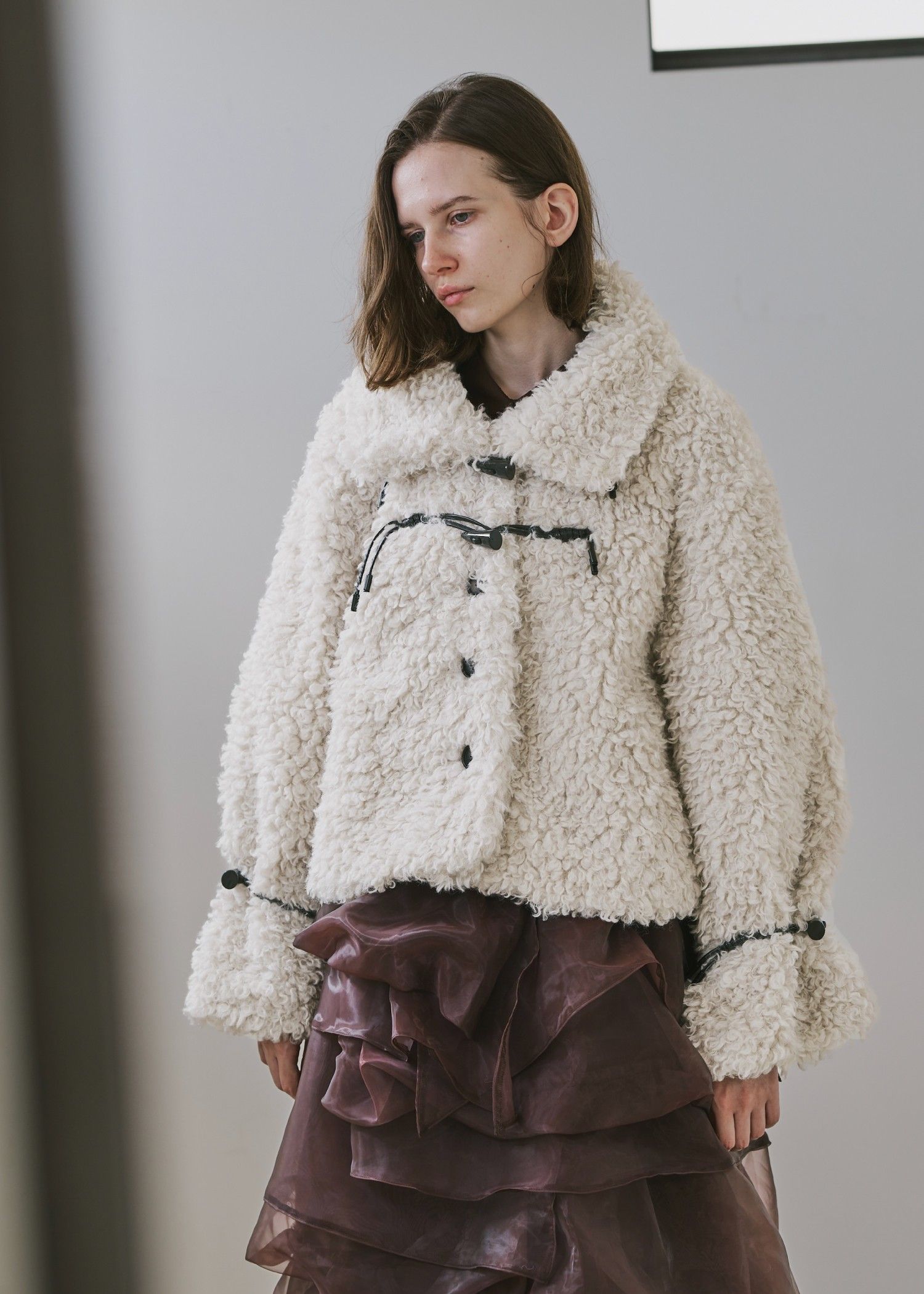 poodle fur cord toggle short JK / プードルファー トグルショートジャケットコート (シェル) / 25AW